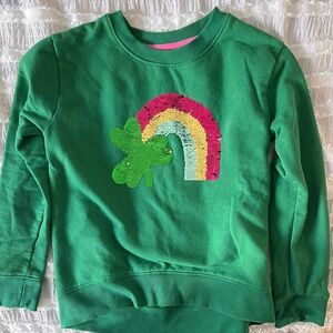 Cat and Jack St Patrick's Day Sequin Sweatshirt Girls Medium